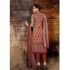 Salwar Suit- Cambric Cotton with Self Print - Maroon and Beige  (Un Stitched)